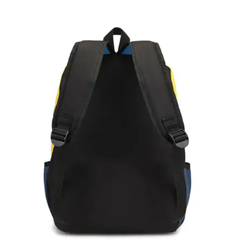 Water-Resistant, Multi-Compartment Color-Block Backpack for Students